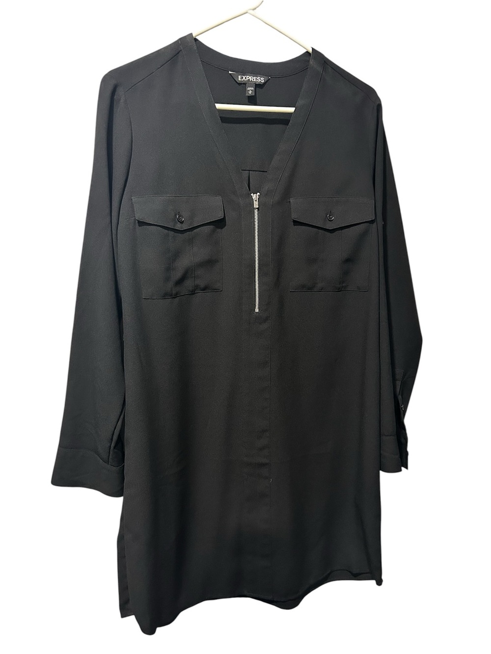 Express Black Long-Sleeve Dress